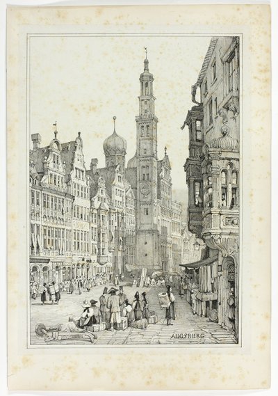 Augsburgo, a partir de fac-símiles de esboços feitos na Flandres e na Alemanha de Samuel Prout