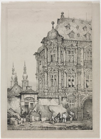 Castelo de Martinsburg, Mainz, Alemanha, 1833. de Samuel Prout