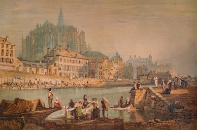 Catedral da cidade em um rio, c1825 de Samuel Prout