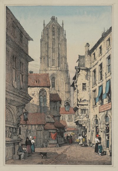Facisimilies de Sketches feitos na Flandres e na Alemanha: Dome, Francfort de Samuel Prout