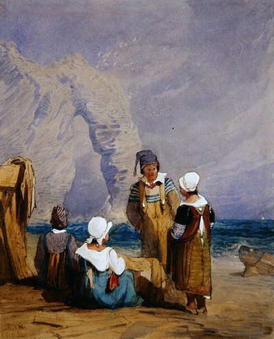 Números na praia (aguarela sobre papel) de Samuel Prout