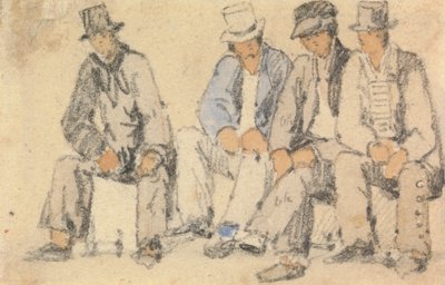 Grupo de Quatro Homens Sentados de Samuel Prout