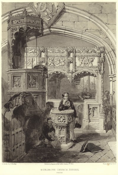 Interior da igreja de St Mary e St Blaise de Samuel Prout