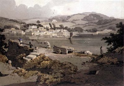 Paisagem, com rio e aldeia de Samuel Prout