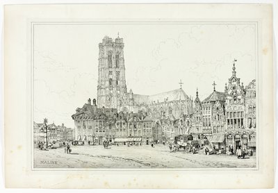 Maline, a partir de Facsimiles of Sketches made in Flanders and Germany de Samuel Prout