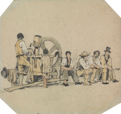 Lixadeira mecânica com figuras de Samuel Prout