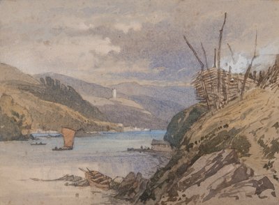 No Yealm, South Devon (wc no papel) de Samuel Prout