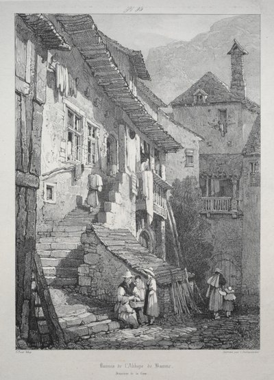 Ruínas da Abadia de Baume. Interior do Tribunal. de Samuel Prout