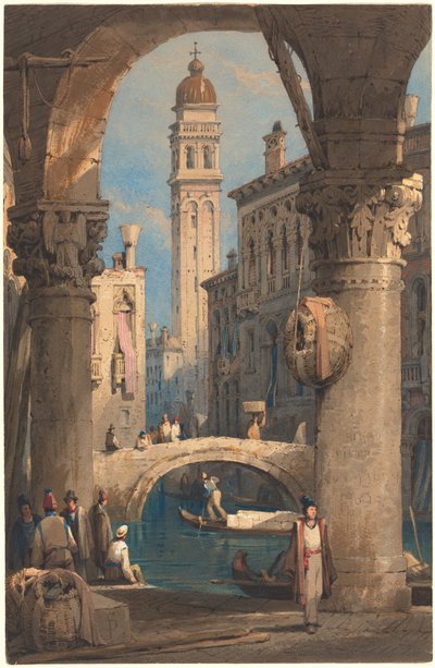 San Giorgio dei Greci, visto de uma arcada de Samuel Prout