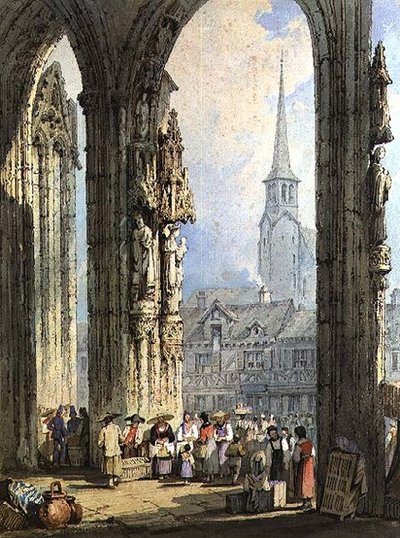 Cena de um alpendre da Igreja de Samuel Prout