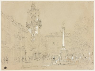 Praça em Aix-en-Provence de Samuel Prout