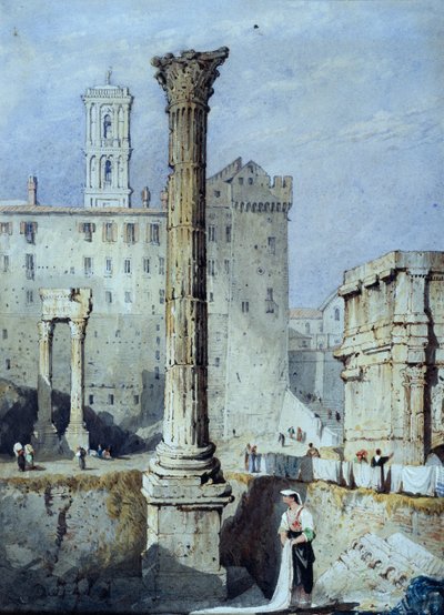 A Coluna das Phocas (aguarela sobre papel) de Samuel Prout