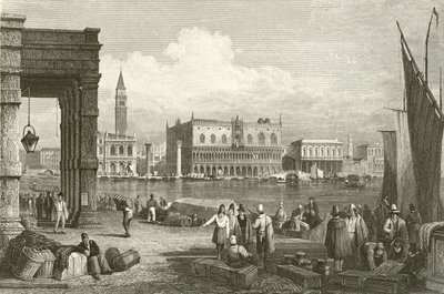 O Grande Canal e o Palácio Ducal, Veneza de Samuel Prout
