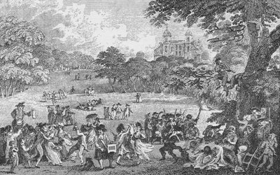 Em Greenwich Park, na Whit Monday, c1802, 1912. de Samuel Rawle