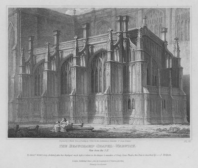 A Capela Beauchamp, Igreja de Santa Maria, Warwick (gravura) de Samuel Rawle
