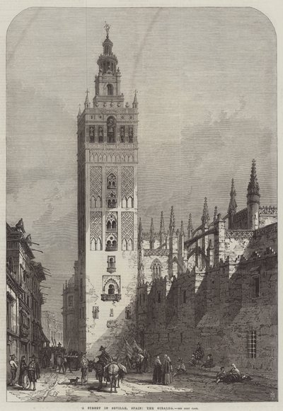 Uma rua em Sevilha, Espanha, a Giralda de Samuel Read