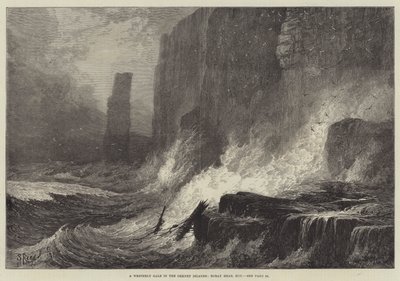 Um vendaval ocidental nas Ilhas Orkney, Roray Head, Hoy de Samuel Read