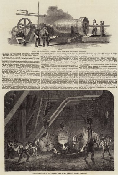 Cilindro da Grande Prensa Hidráulica usado para elevar os Tubos da Ponte Britannia de Samuel Read