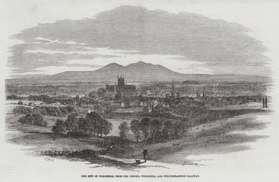 A cidade de Worcester, da ferrovia de Oxford, Worcester e Wolverhampton de Samuel Read