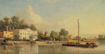 Villa de Alexander Pope (1688-1744), Twickenham, c.1759 (óleo no painel) de Samuel Scott