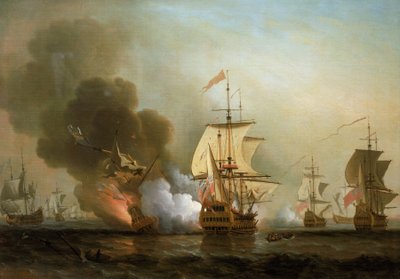 Batalha naval ao largo da costa de Cartagena (Espanha), 28 de maio de 1708 de Samuel Scott
