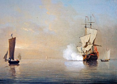 The Morning Gun (óleo sobre tela) de Samuel Scott
