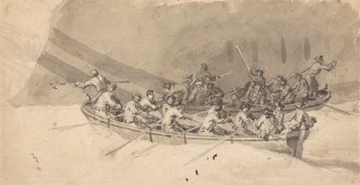 Dois Barcos com Tripulações, Estudo para O Guilherme Real no Mar de Samuel Scott