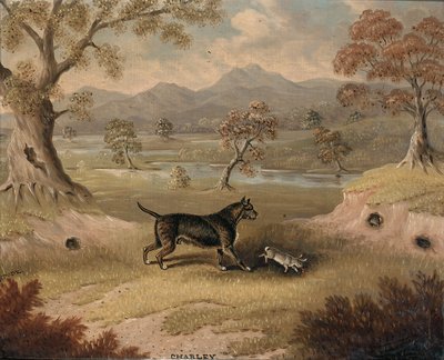 Charley, um Terrier com um coelho de Samuel Spode