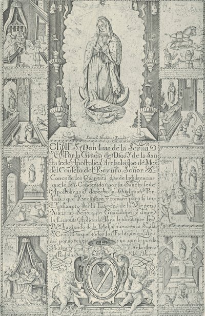 Indulgência pela doação de esmolas para a construção de uma Igreja a th..., 1608 facsimile 1930-40. de Samuel Stradanus