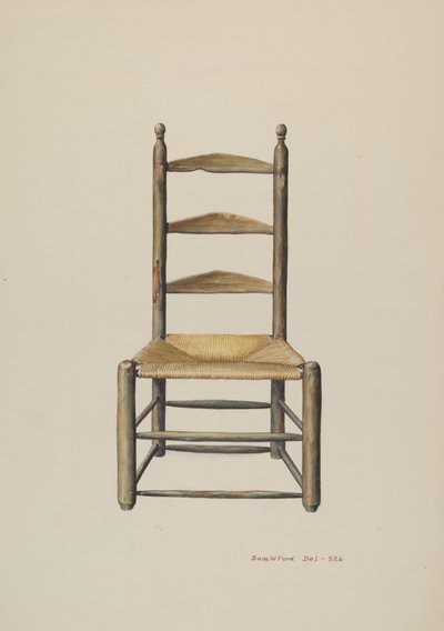 Cadeira com encosto em escada da Pensilvânia de Samuel W. Ford