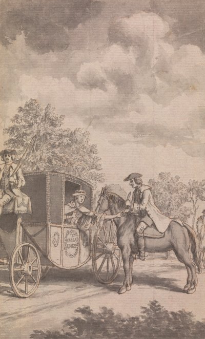 Uma Ilustração para o Calendário Newgate: Encontrar o anel de uma mulher com dificuldade em ser arrancado, cortar-lhe o dedo, perto de Finchley de Samuel Wale
