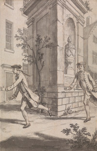 The Pursuit (Provavelmente um desenho para The Tyburn Chronicle) de Samuel Wale