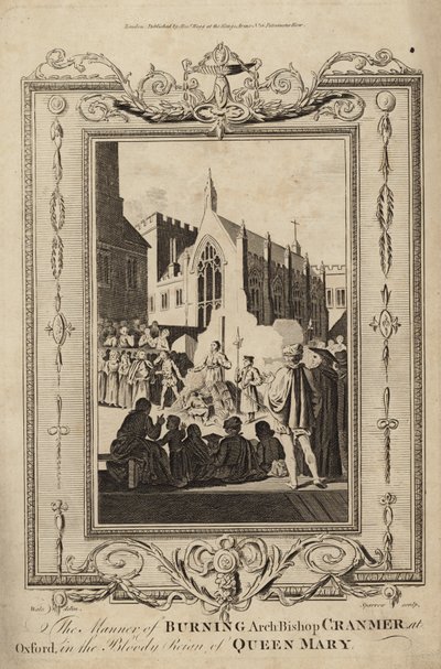 A maneira de queimar o arcebispo Cranmer em Oxford de Samuel Wale