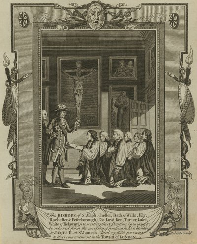 Os sete bispos apresentando sua petição ao rei Jaime II em St. James&39;s de Samuel Wale