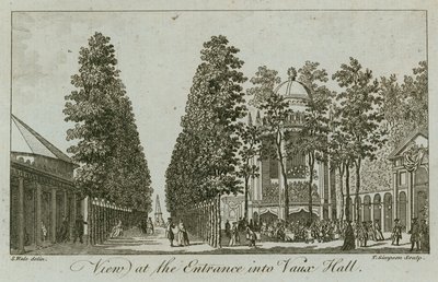 Vista, de, a, entrada, em, Vauxhall, jardins, londres de Samuel Wale