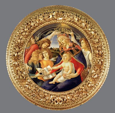 Coroação da Virgem Maria com
cinco anjos (têmpera sobre madeira) de Sandro (1444/5-1510) Botticelli