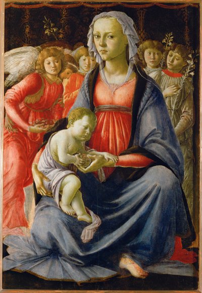 Nossa Senhora com o Menino e cinco anjos. Óleo MI 478 ... de Sandro (1444/5-1510) Botticelli