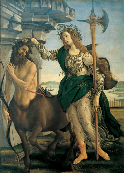 Pallas (Athena ou Minerva) e o Centauro de Alessandro di Mariano dei Filipepi dit Sandro Botticelli (1445-1510), cerca de 1482 - Florença, Galeria Uffizi. de Sandro Botticelli