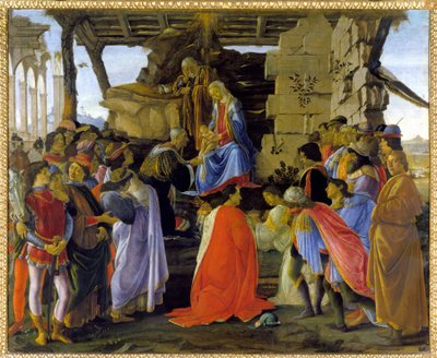 Representação "Adoração dos Magos" do membro da família Medici de Sandro Botticelli
