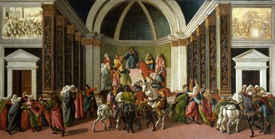 Histoire de Virginie Romana - The Story of Virginia par Sandro Botticelli (1445-1510), c.1498 - Tempera em painel, 85x165 - Accademia Carrara, Bergamo de Sandro Botticelli