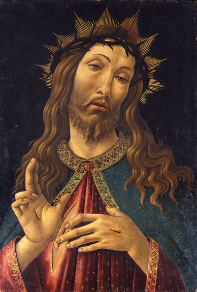 Jesus Christ le redempteur" Peinture de Alessandro di Mariano dei Filipepi dit Sandro Botticelli (1445-1510) 1500 Bergame. Galleria dell