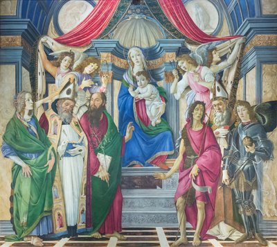 A Virgem e a Criança entronizadas com santos de Sandro Botticelli
