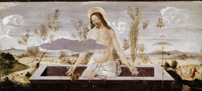 Pieta. Detalhe do retábulo de São Barnabé (tempera sobre madeira de Sandro Botticelli