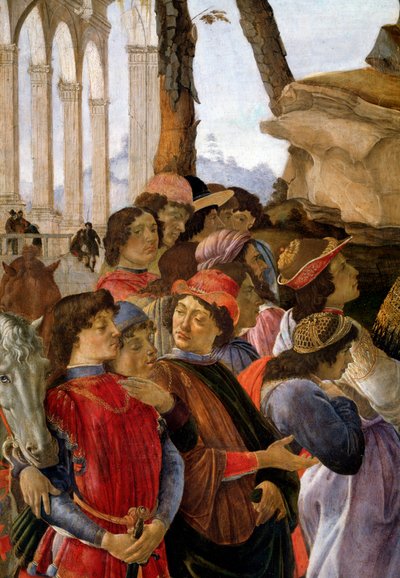 A adoração dos magos, detalhe de Sandro Botticelli