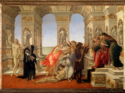 A calúnia de Apelles (Tempera em lona de Sandro Botticelli