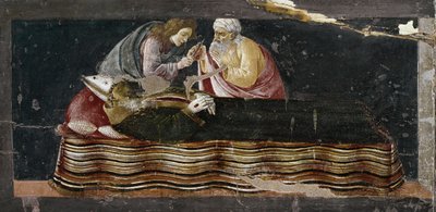 A extracção do coração de Santo Inácio. Detalhe do retábulo de São Barnabé (Tempera sobre madeira de Sandro Botticelli