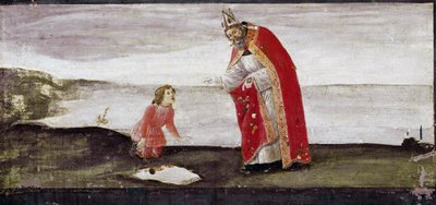 Visão de Santo Agostinho, detalhe do retábulo de São Barnabé (tempera sobre madeira de Sandro Botticelli