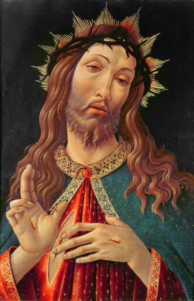 Ecce Homo, ou O Redentor, c.1474 (têmpera no painel) de Sandro (attr. to) Botticelli