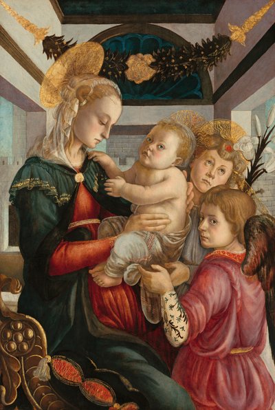 A Virgem e a Criança com Anjos de Sandro (attr. to) Botticelli