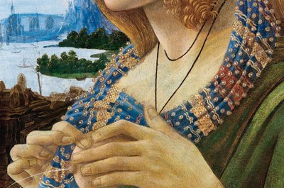 Retrato alegórico de uma mulher Simonetta Vespucci. Detalhe, 1480-1490 de Sandro Botticelli